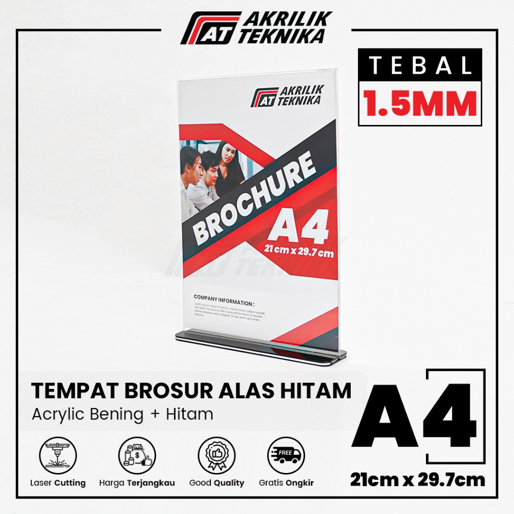 

Tempat Brosur Akrilik Tent Card Holder Qris Barcode Nomor Menu Meja Kaki Hitam Ukuran A4 m JD5