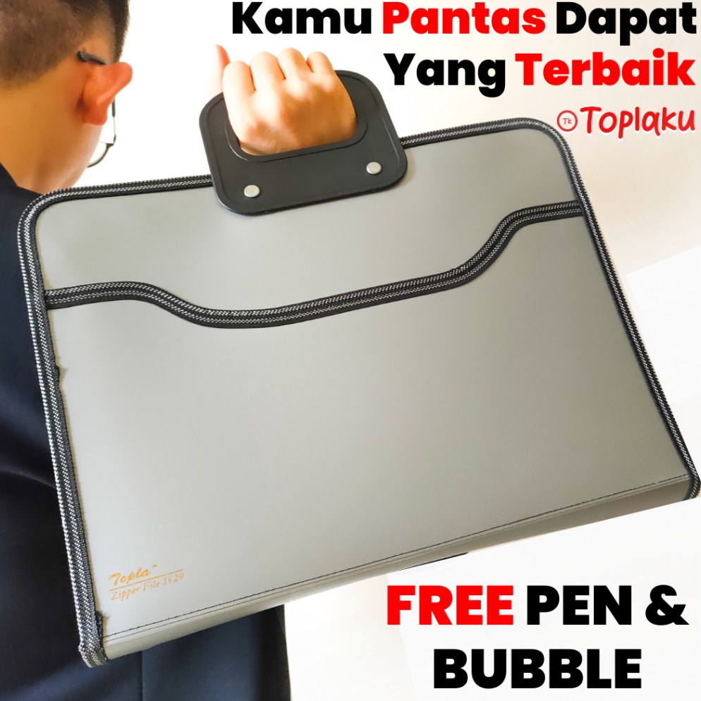 

Tas Map Dokumen File Resleting Anti Air Document Bag Zipper Keeper Les Besar Kerja Berkas F4 A4 j WT6