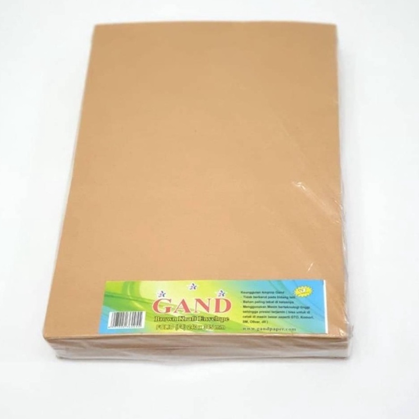 

Amplop coklat F4 Gand 24 x 345 mm isi 1 lembar n KS3