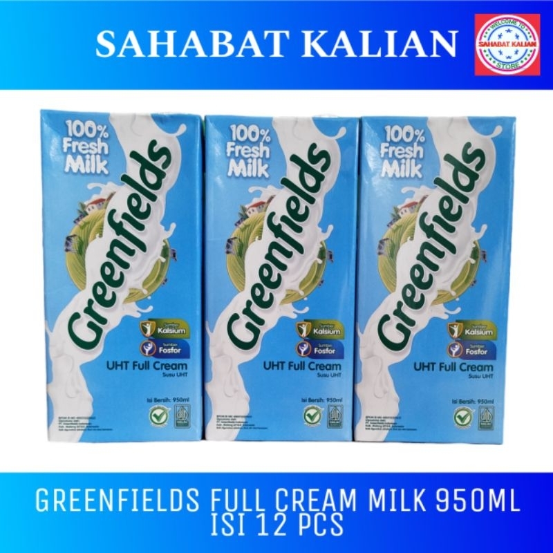 

GREENFIELDS FULL CREAM 950ML 1 KARTON ISI 12PCS