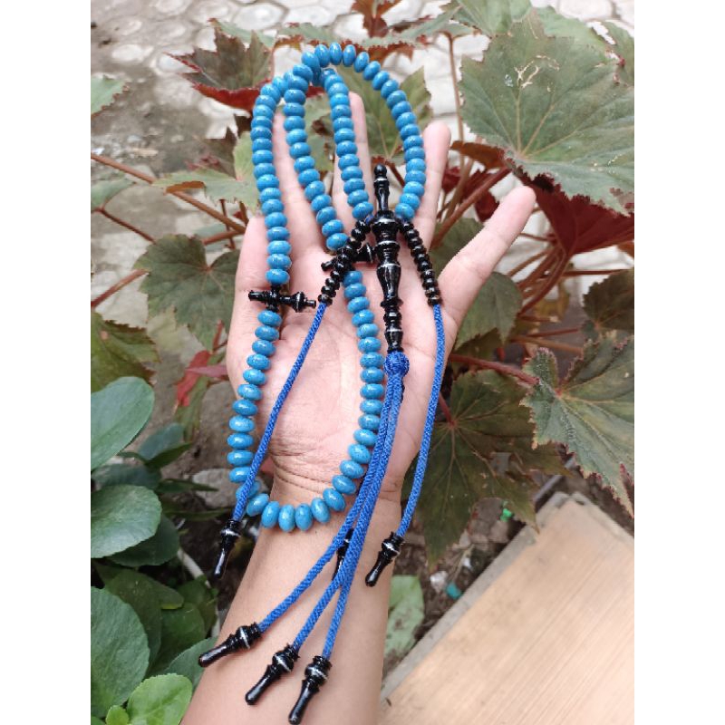 TASBIH TIJANI blue coral  MARJAN kombinasi Yuser