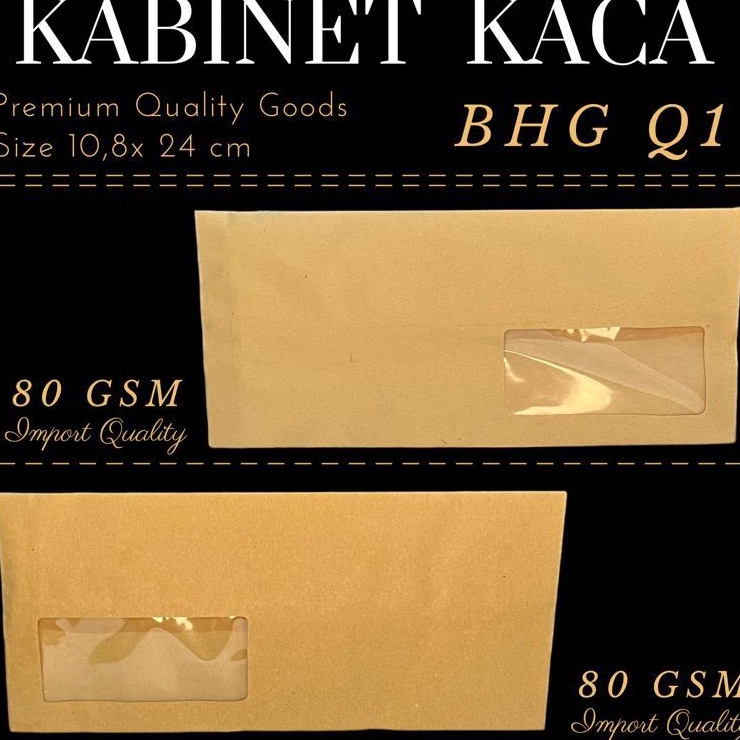 

Amplop Coklat Kabinet Kaca KiriKanan 8gsm BHG Import l EE7