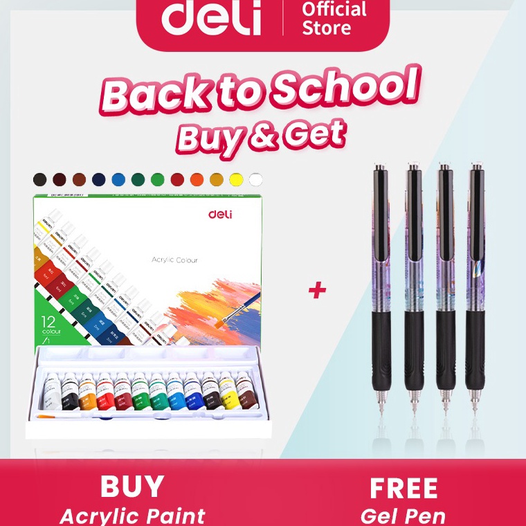 

Deli Acrylic Paint Cat Akrilik Anak 2436 Warna Dapat Ditulis di Kain Tanah Liat 73912 73915 d D6I9
