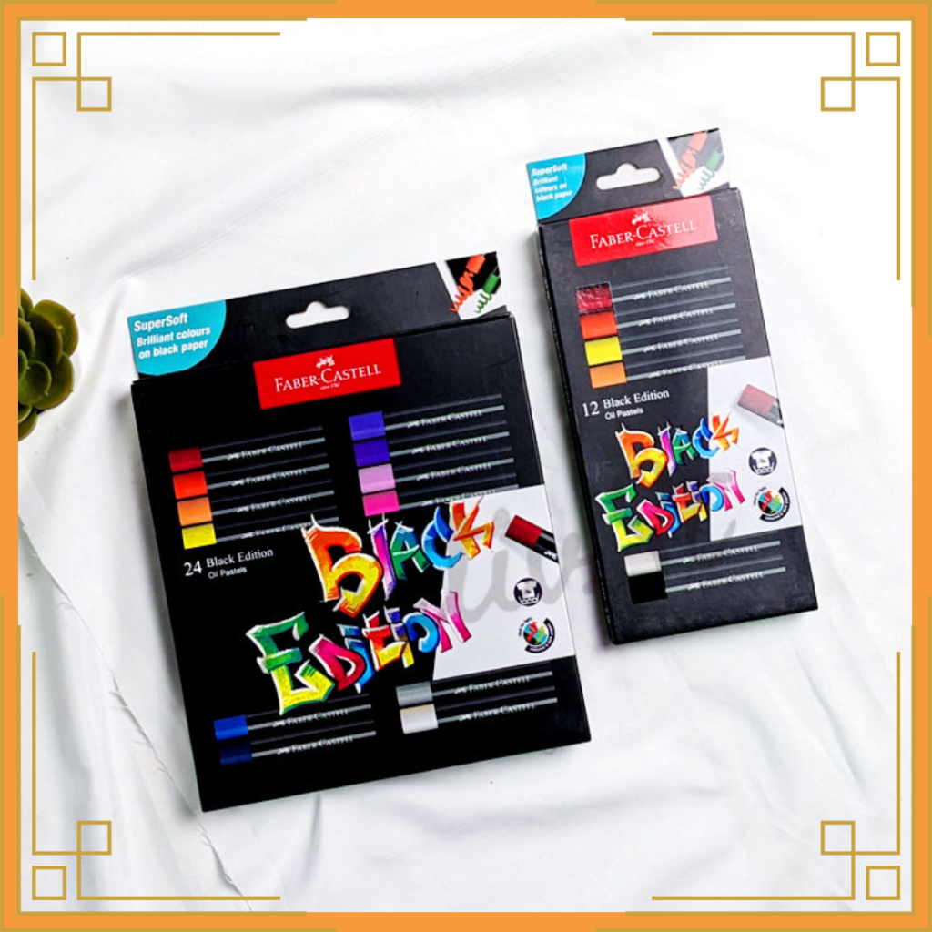 

FABER CASTELL Oil Pastel 12/24 WARNA Black Edition