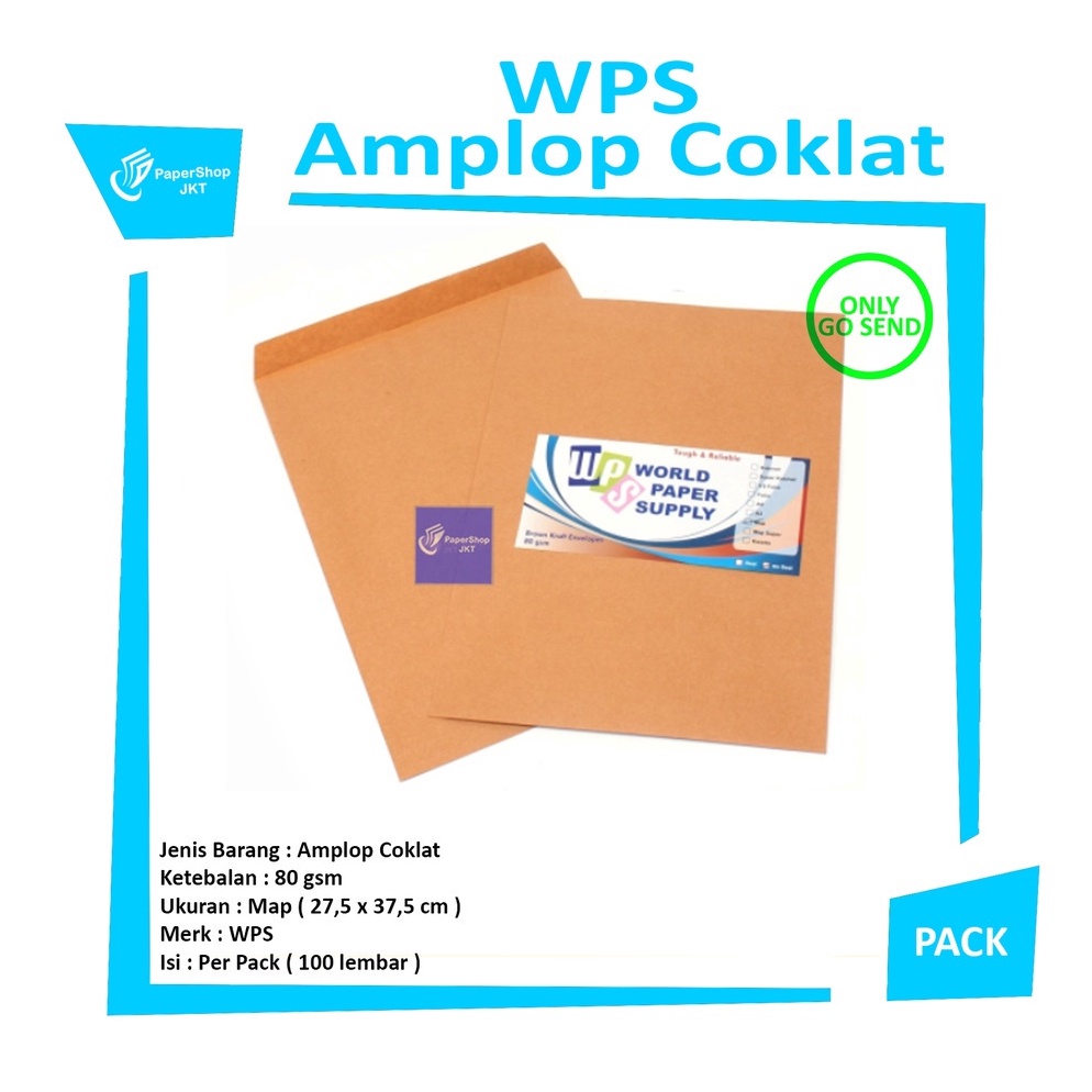 

WPS Amplop Coklat Ukuran Map 275 x 375 cm Pack p L2H8