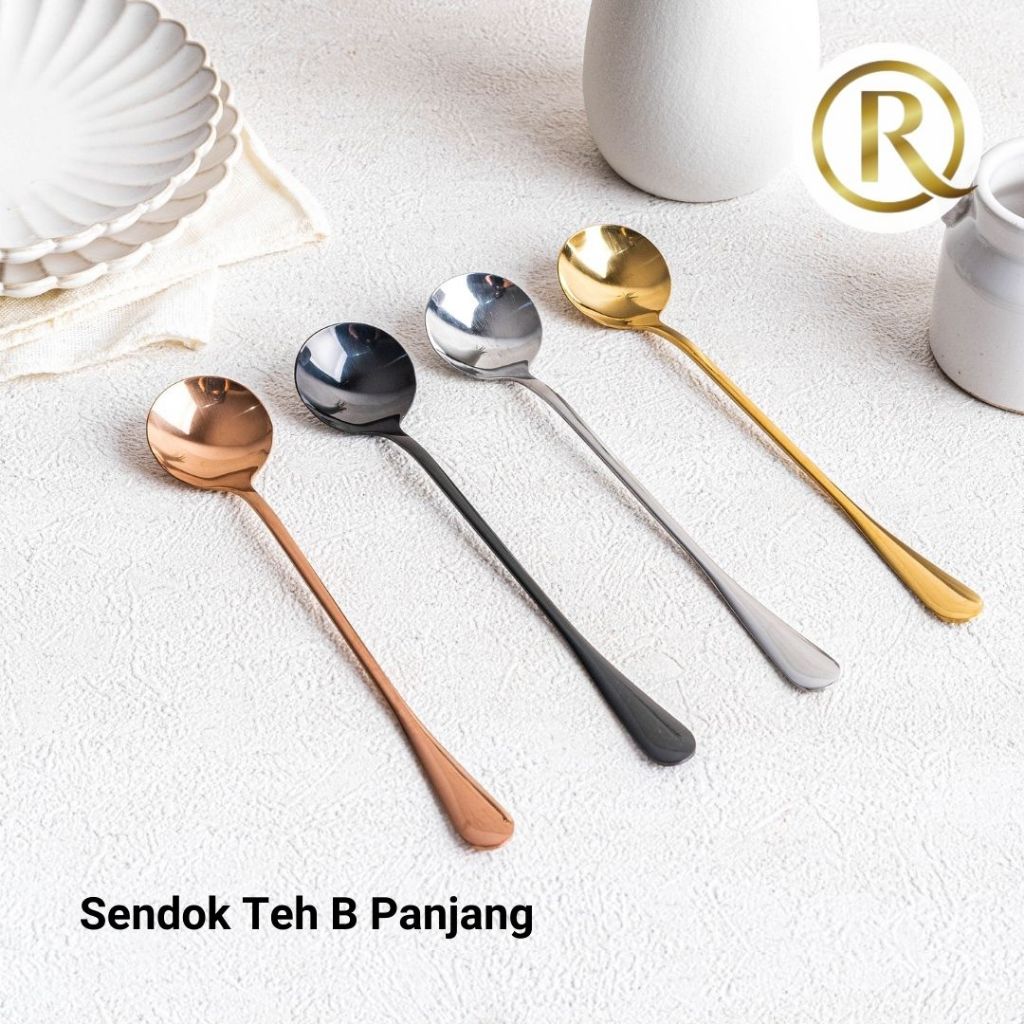 Sendok Teh B Gagang Panjang 18.4cm Stainless Steel Tebal