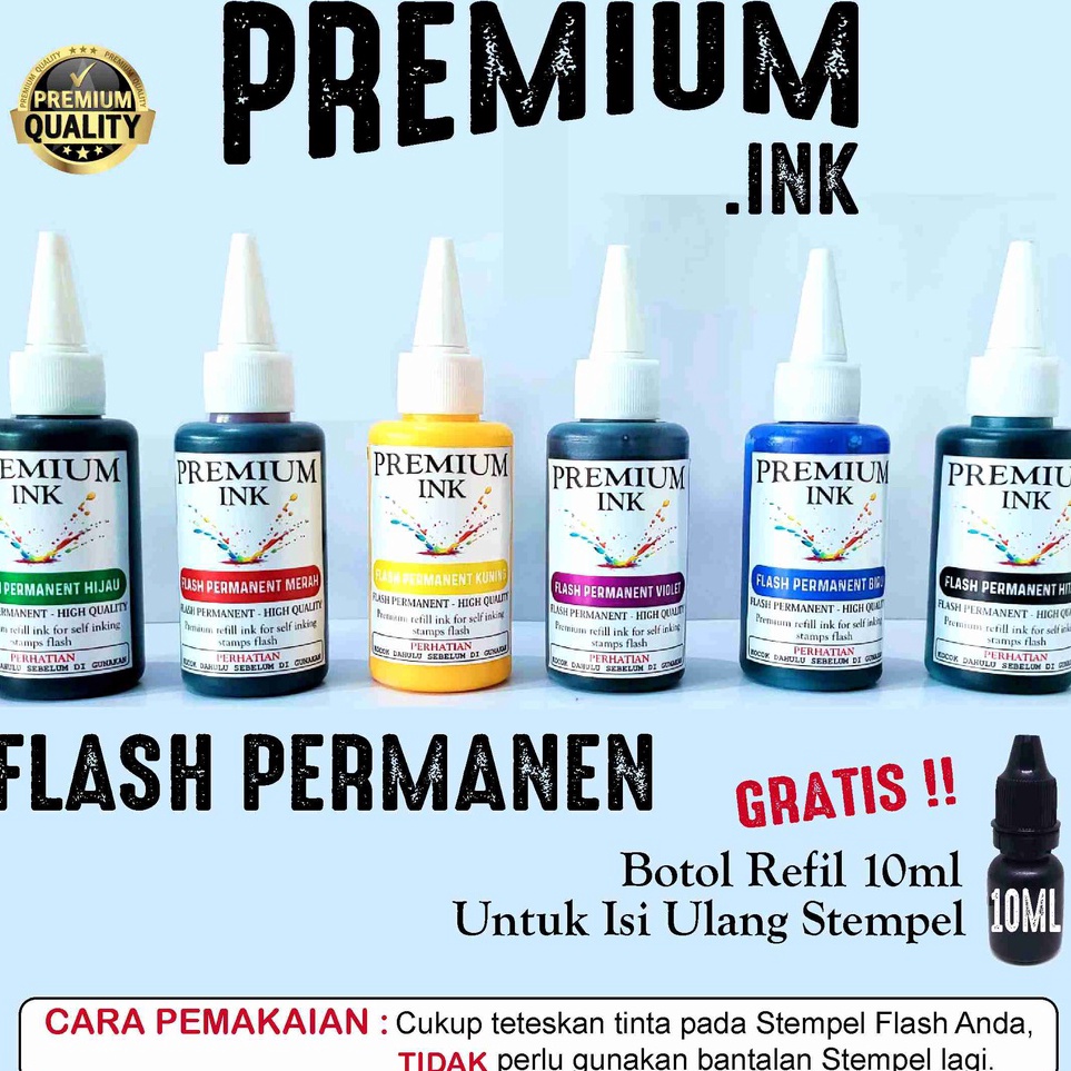 

Tinta Stempel Flash Permanen 1ml Free Botol Refill 1ml Tinta Stempel Plastik Mika Kaca Styrofoam DLL q L6Y5