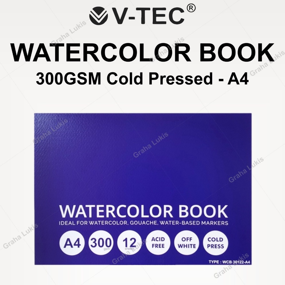 

VTEC WATERCOLOR BOOK A4 3GSM COLDPRESSED v E1D8