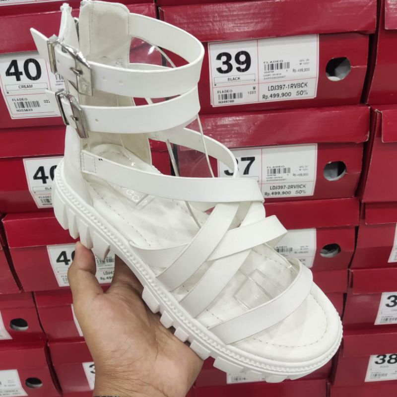 FLADEO SHOES ORIGINAL❗Promo Sandal Boots Hak Tahu Tali Wanita