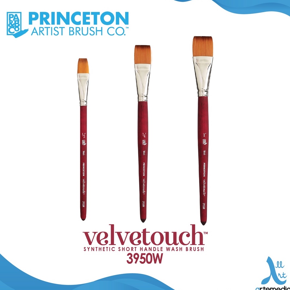 

Princeton Velvetouch 395W Wash Synthetic Watercolor Brush Short Handle f I7R2