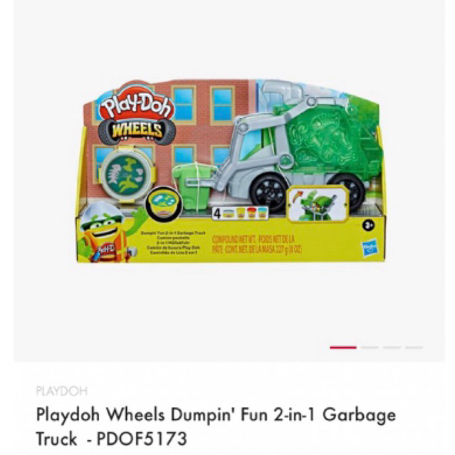 PLAY-DOH DUMPIN FUN 2IN1 GARBAGE TRUCK PLAYDOH WHEELS ORIGINAL HASBRO - PDOF5173