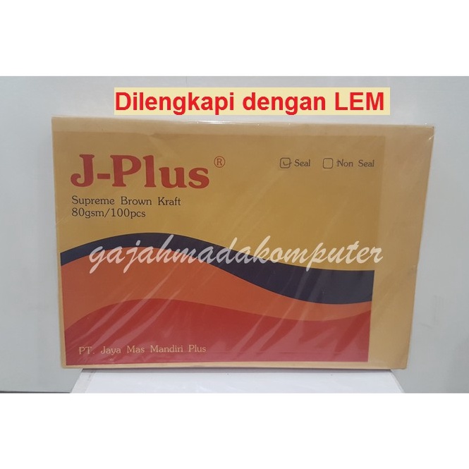 

Amplop Kertas Coklat D merk J Plus JPlus uk Folio F4 SEAL ada perekat LEM isi 1pcs j SE3