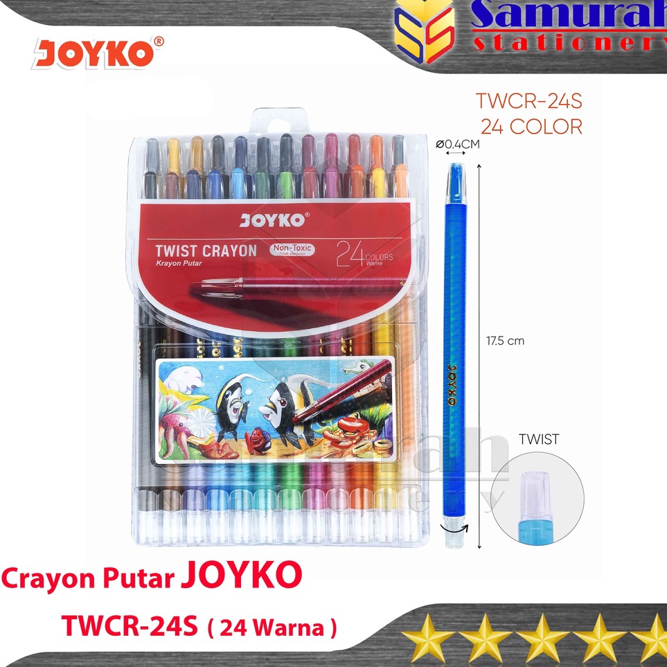 

Crayon Joyko TWCR24s 24 Colours Krayon Putar Mewarnai isi 24 Warna Twist Oil Pastel TWCR 24s u L3H2