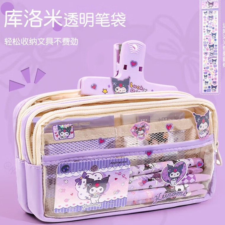 

kotak pensil transparan aesthetic pencil case large tempat pensil pen pouch lucu stationery organizer j N8E7