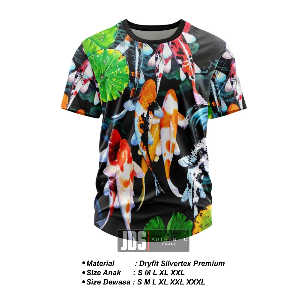 baju kaos jersey polo ikan koi distro full print pria wanita anak