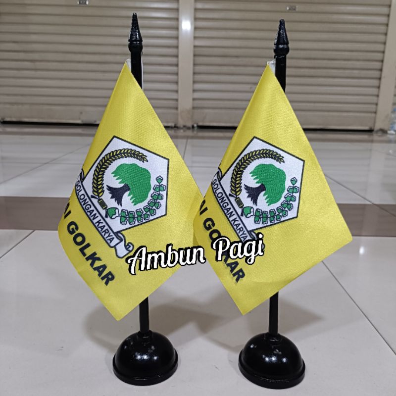 

best seller tiang kayu meja+bendera partai GOLKAR