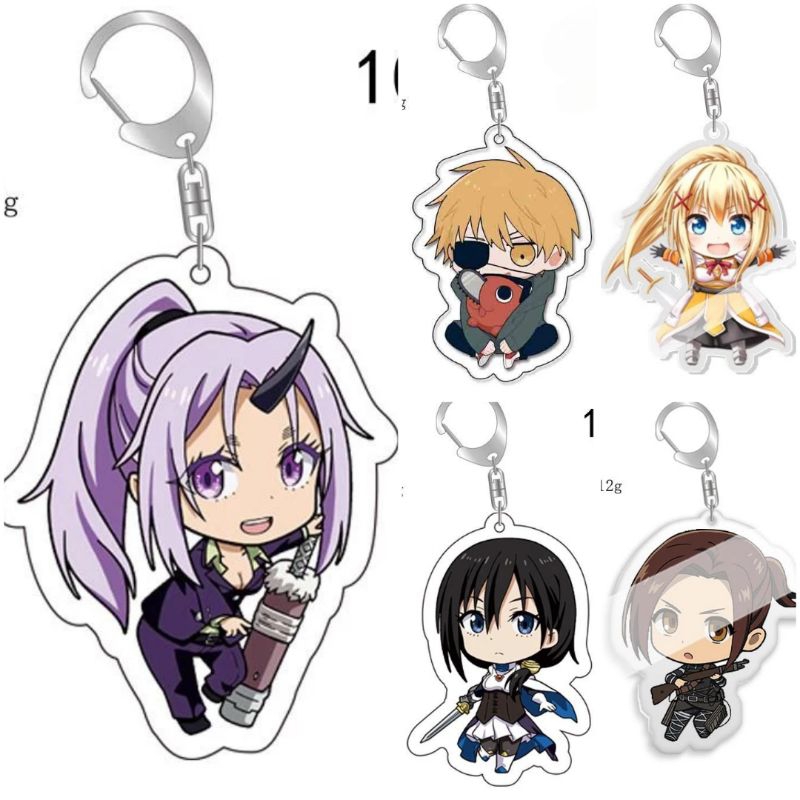 Gantungan Kunci Anime Akrilik Print Murah | Ganci Keychain Anime Chibi Souvenir Anime Figure | Konos