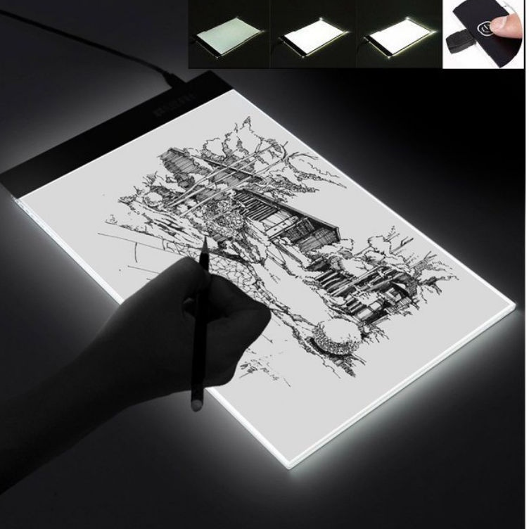 

Trace board drawing tracing copy board papan jiplak A4 LED light pad three step dimmer c A6K3