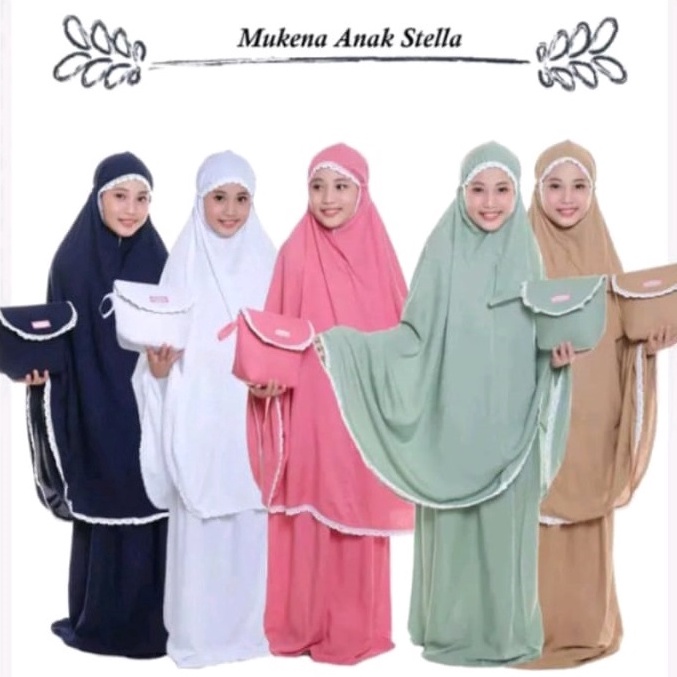 KODE L12D MUKENA ANAK TANGGUNG TERBARU RENDA FREE TAS MUKENA  MUKENA ANAK POLOS  MUKENA ANAK TANGGUN