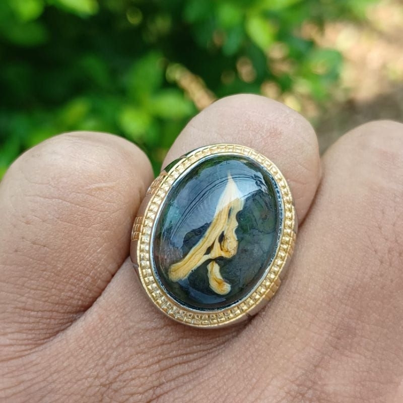 CINCIN BATU EDONG PANCAWARNA MOTIF KERIS ORIGINAL