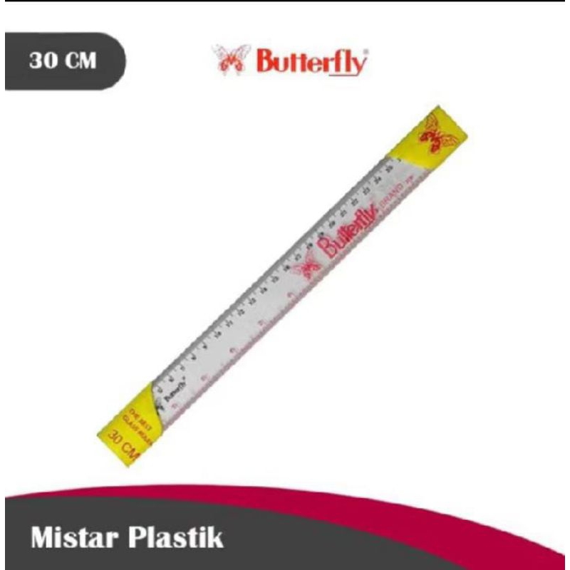 

Penggaris Butterfly Mistar Plastik 30cm Tebal