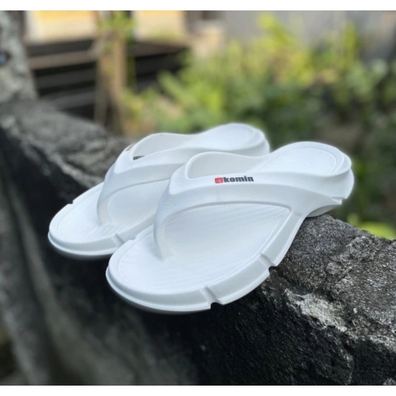 Sendal jepit pria putih polos Sandal pria karet model jepit warna putih