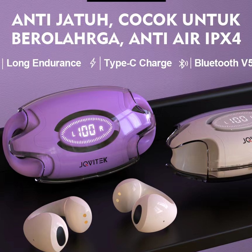 KI3 Jovitech EP28 Original Wireless Ear Clip Earphone Bluetooth 53 TWS Ear Clip Headset Design Touch