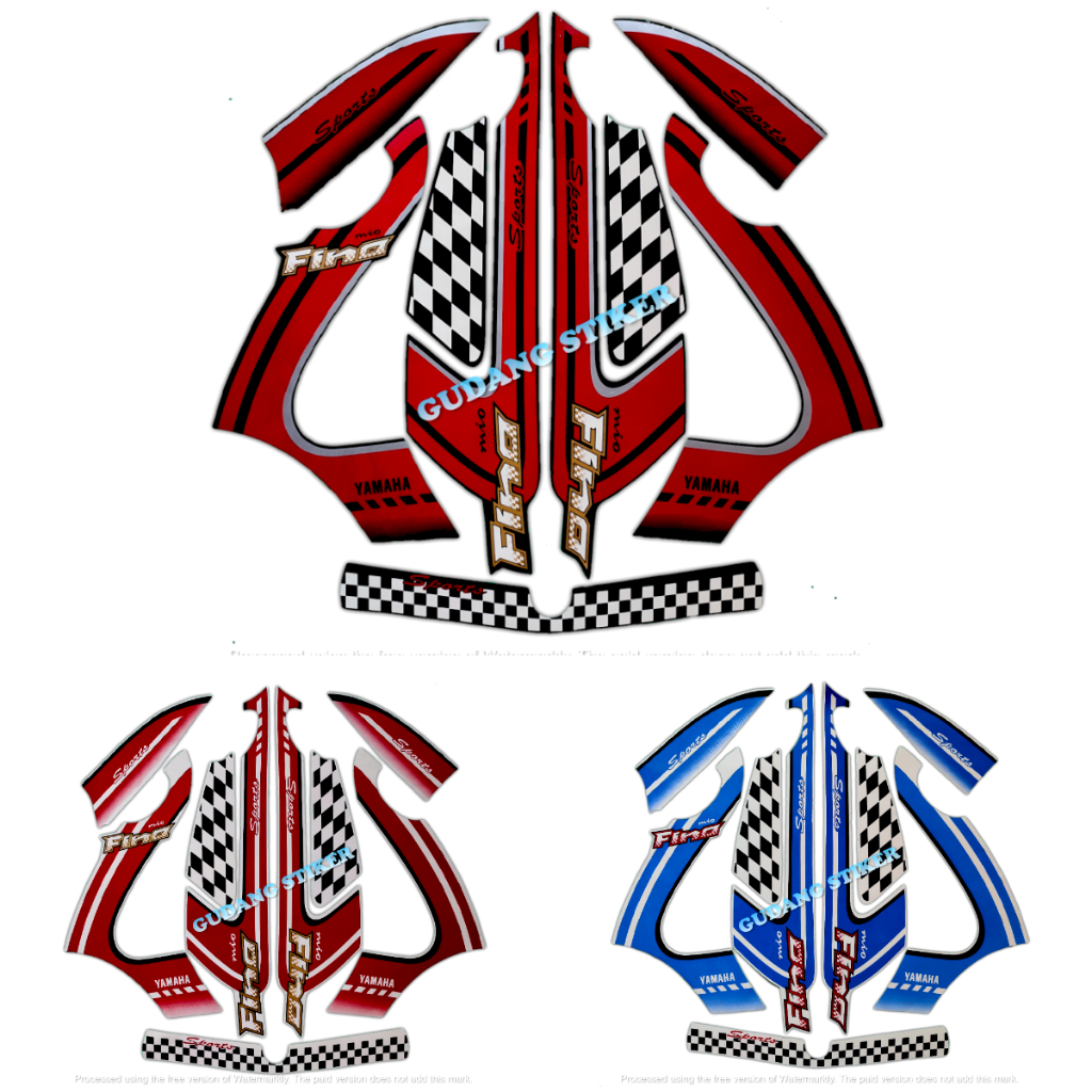STIKER STRIPING MOTOR YAMAHA FINO 2012 2013 KARBU SEPASANG STANDAR FULL SET