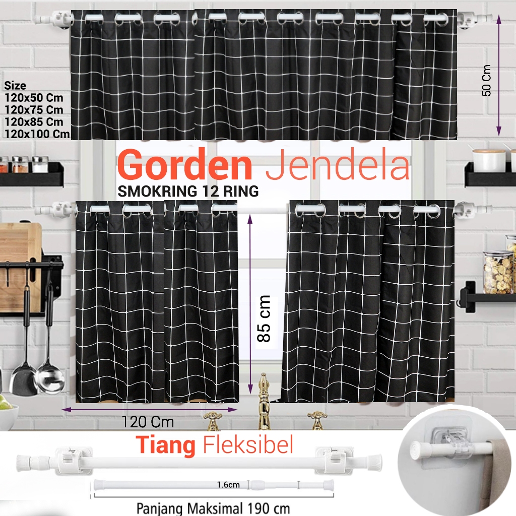 Gorden Jendela Pendek Minimalis Elegan untuk Ruang Tamu & Kamar Tidur