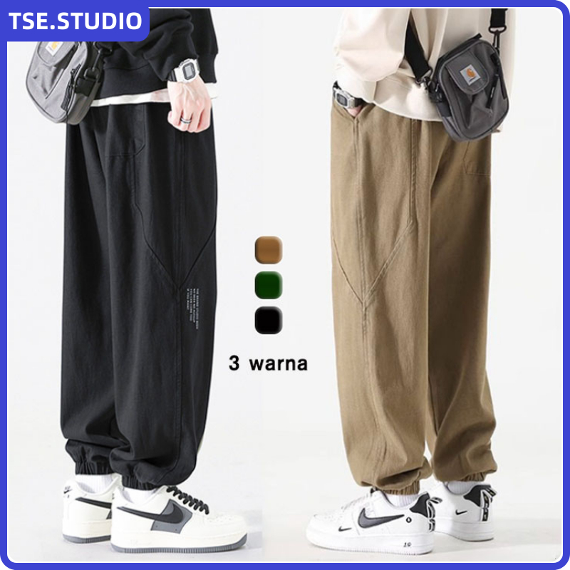 Celana Pria Panjang Cargo Pants Olahraga Joger Pria Oversize Stretch baggy Celana Cargo Korean Style