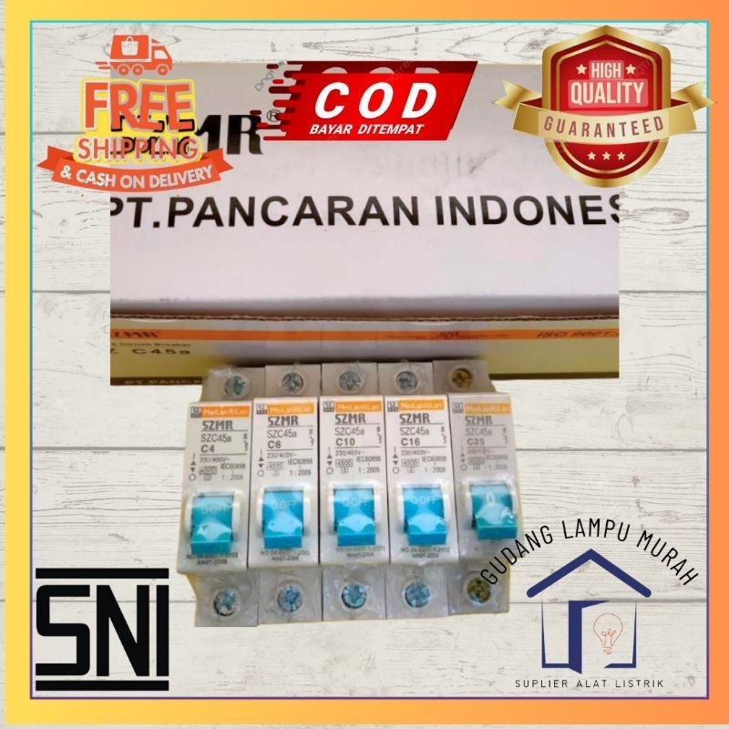 MCB SZMR 1Phase 4A 6A 10A 16A MCB Murah SNI 4A mcb murah 6A mcb murah 10A mcb murah 16a