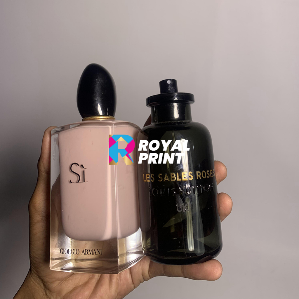 sablon botol parfum 2 warna