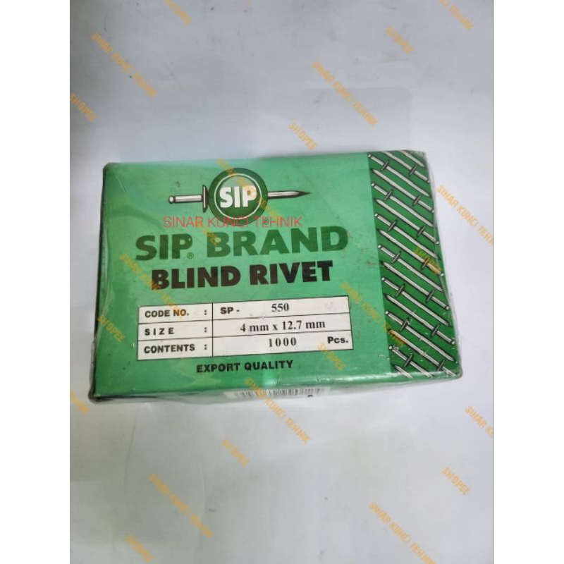 Paku Rivet SIP 550 / Paku Tembak SIP 550 / Blind Rivet Sip Brand