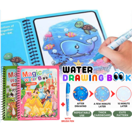 

Magic Water Book FREE Spidol Air Buku Ajaib Belajar Mewarnai Edukasi Anak