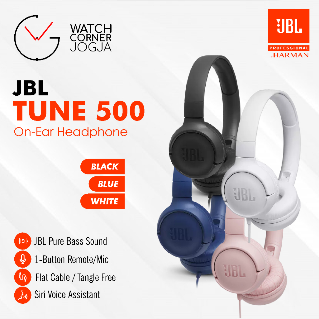 JBL TUNE 500 / T500 Wired On-Ear Headphone ORIGINAL GARANSI RESMI IMS
