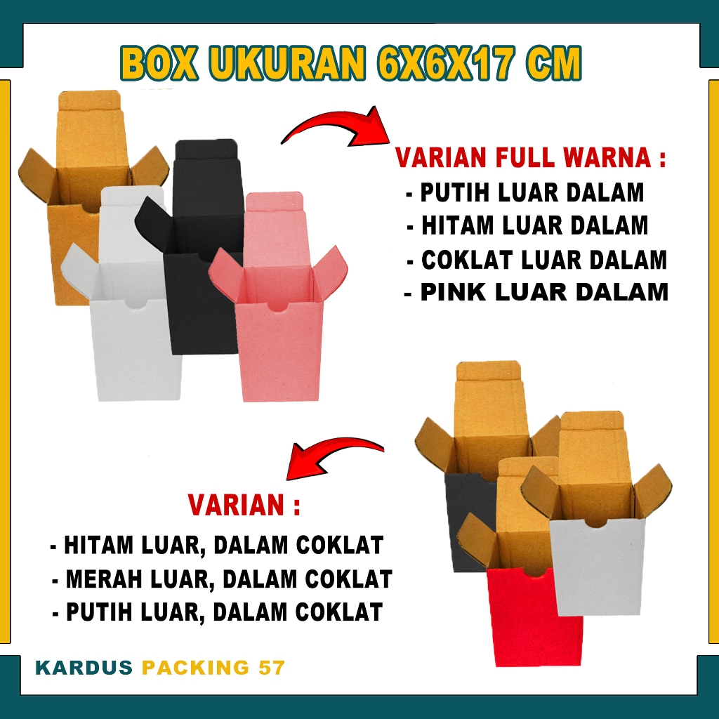 

Kardus 6x6x17 Cm / Box Polos / Karton Packing