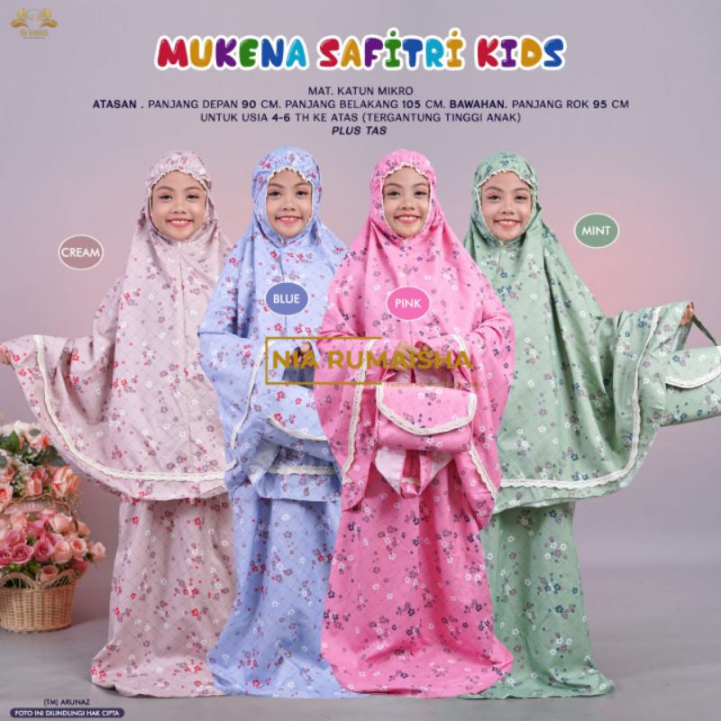 MUKENA SAFITRI KIDS - MUKENA ANAK DENGAN MOTIF CANTIK BY NIA RUMAISHA || MAT. KATUN MIKRO || ATASAN 