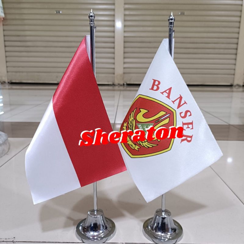 

tiang stenlis meja+bendera BANSER+bendera meja Indonesia bendera merah putih