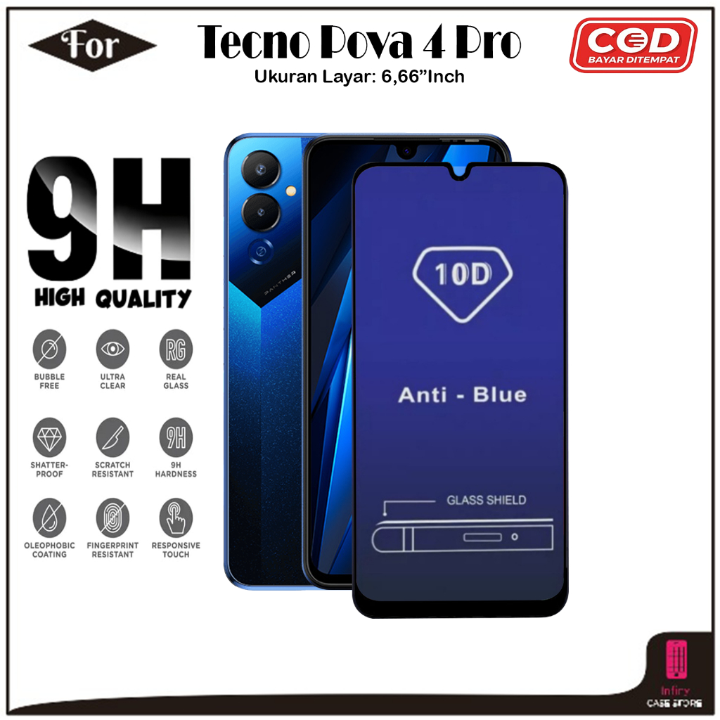 Promo Tempered Glass Tecno Pova 4 Pova 4 Pro Anti Gores Kaca Full Cover