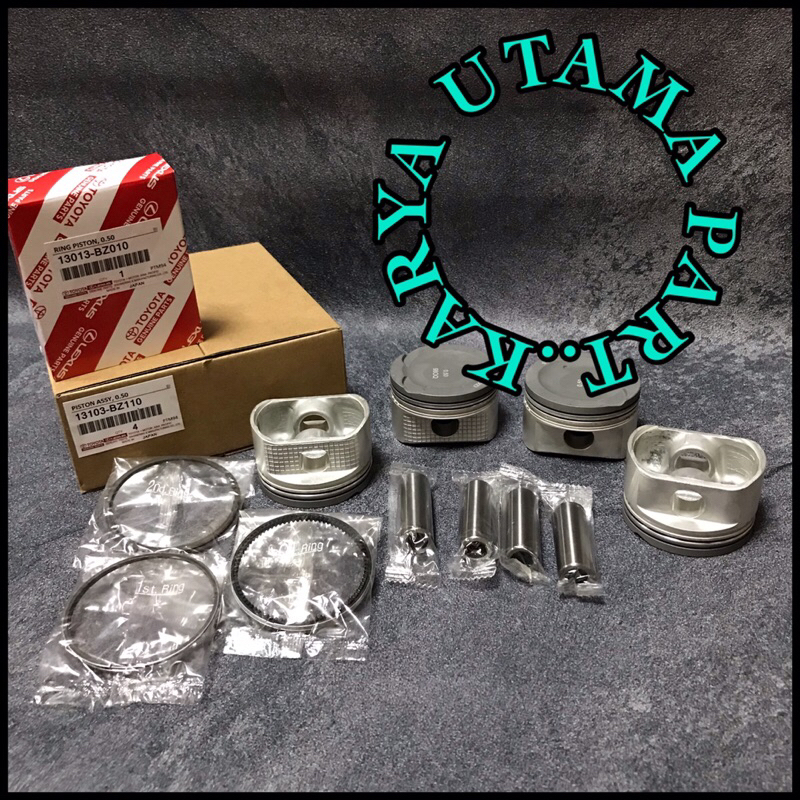 Ring Piston Set/ Paket Ring Dan Piston Toyota Avanza 1.3cc VVTI Set STD 13103-BZ110/13013-BZ010