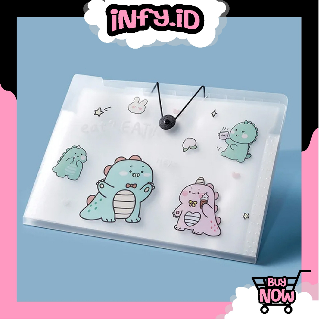 

INFY - Tas File A4 8 Sekat 12 Sekat Indeks Bahan Lucu Document Bag A4 Cute File Folder Organizer R1115