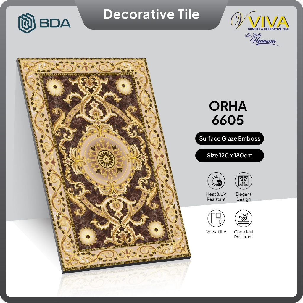 BDA Granite Tile Granit Pola Granit Dekorasi 120x180 6605