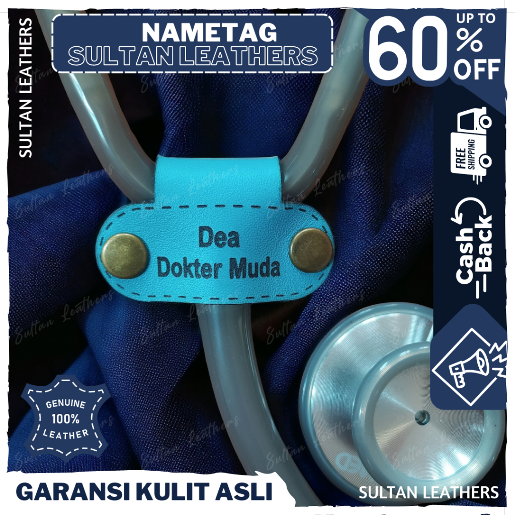 NameTag Dokter Stetoskop (Stetotag) Custom Nama / Nametag Stetoskop Stetotag Stetostag Kulit Asli