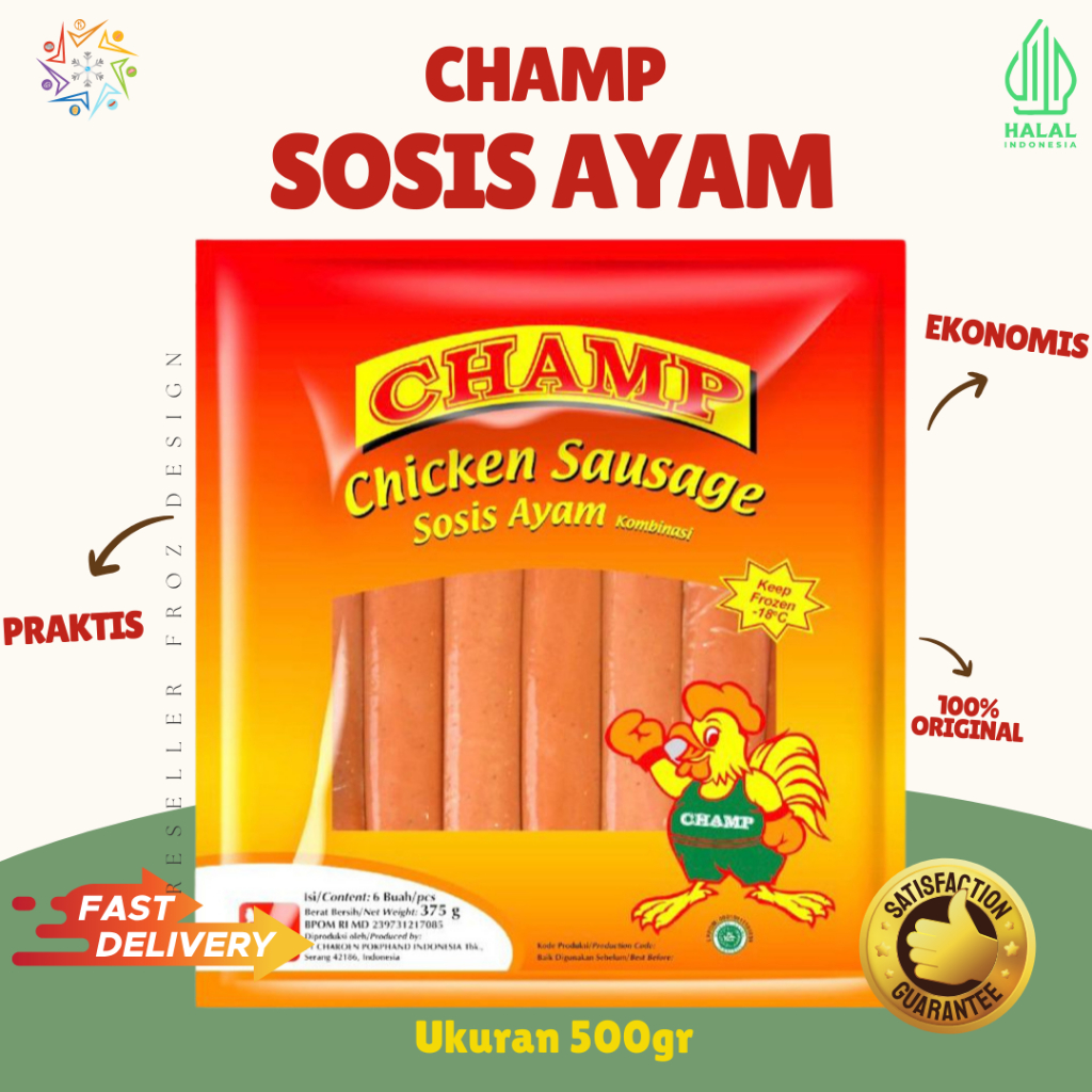 

CHAMP SOSIS AYAM | CEM SOSIS 375GR | CEM ISI 3 SOSIS NASI GORENG | SOSIS MURAH | EKONOMIS