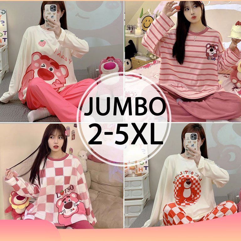 KODE T16L 2in1 Piyama Jumbo Wanita 5XL  Baju Tidur Jumbo 5XL  Piyama Oversize Wanita Dewasa  piyama 