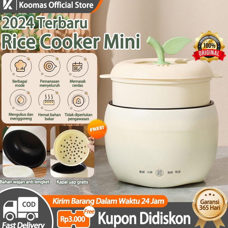 Koomas Rice Cooker Mini 18L Mejikom Kecil Mengukus Dan Memasak Rice Cooker Low Carbo Magicom Penanak