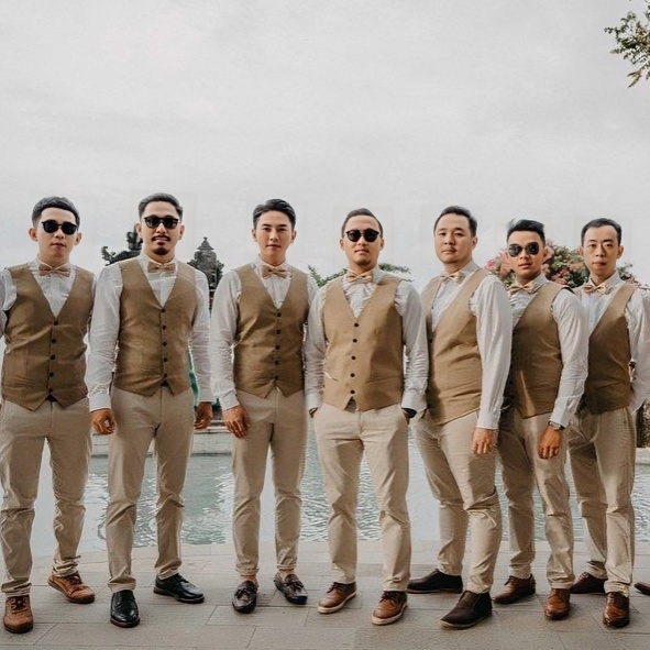 KODE R64Y Groomsmen Seragam Rompi Setelan Dalaman Jas Pria