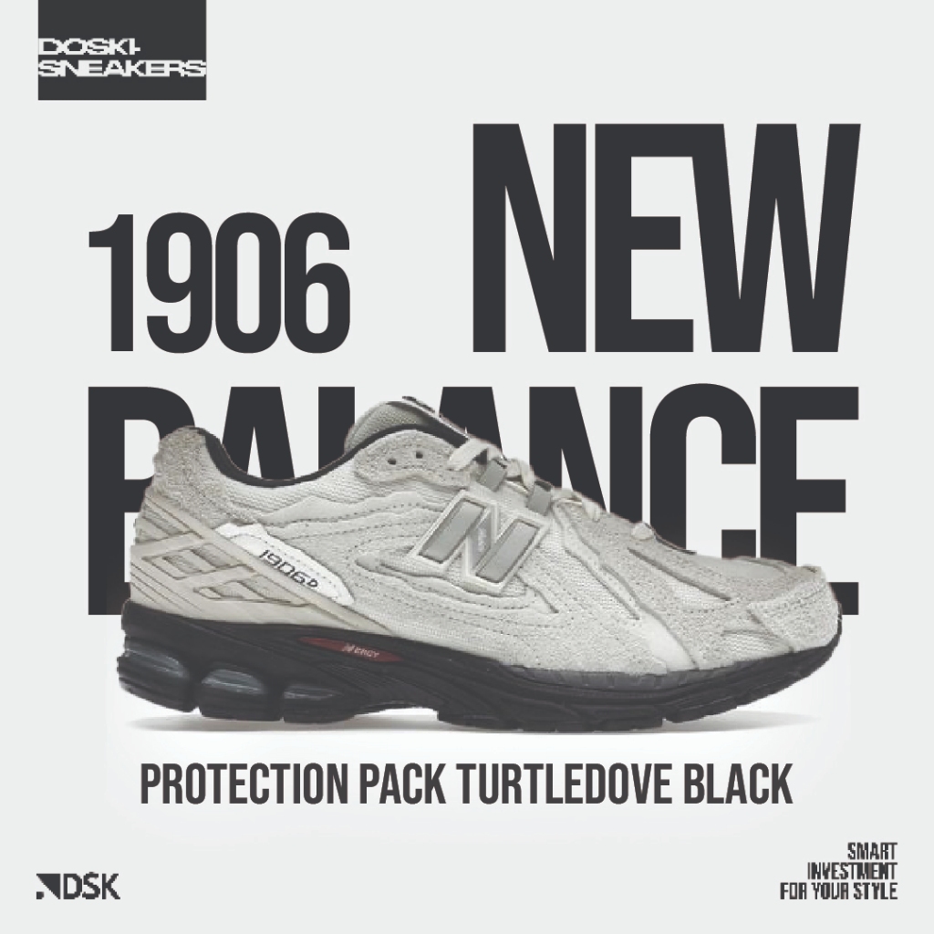 New Balance 1906 Protection Pack Turtledove Black 100% Original Sneakers Casual Pria Wanita Sepatu O