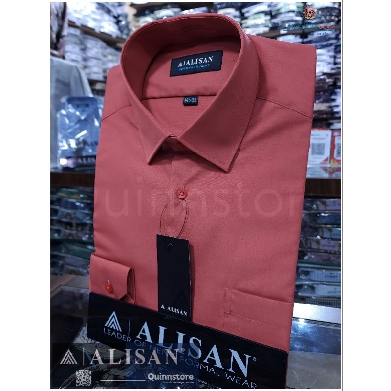 ALISAN Original Kemeja Polos Lengan Panjang - Reguler - Fanta #2 - Varian Size 14 - 17.5
