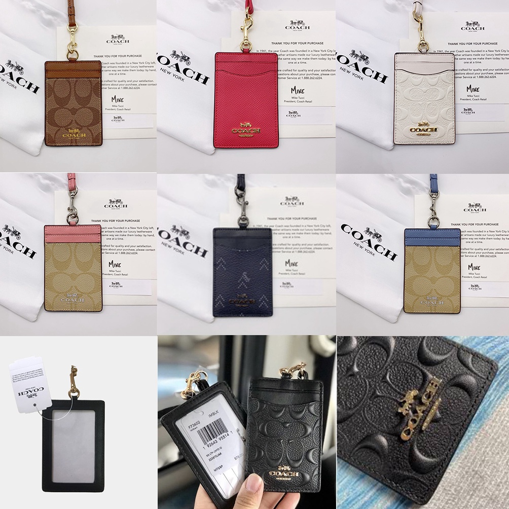 

Baru Coach Metal LOGO Lanyard ID Card Holder Name Tag Delapan Warna d F5Y3